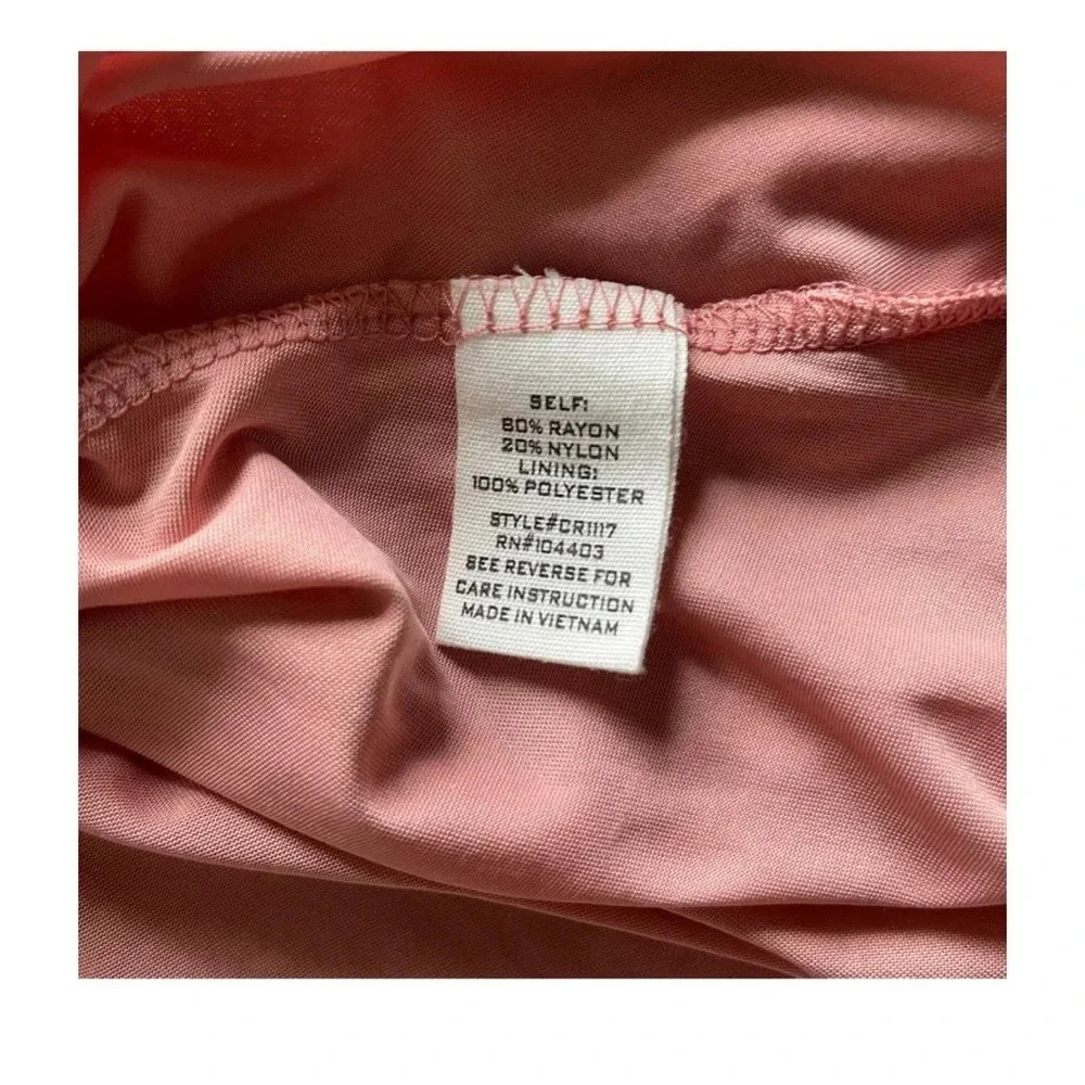Mine Pink Rose Puff Sleeves Tiered Midi Casual Dress Women’s Small - Picture 9 of 12